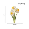 Elegant yellow and white narcissus enamel brooch 4cm x 2.2cm floral badge gift - Narcissus (CZ3883) / 4x2.2cm