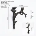 Vintage tree branch shaped cast iron shelf bracket with mounting screws for home decor - Carved Tree Branch Support Bracket (8952) / 1 Piece