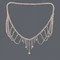 Catenina da fronte bohémien vintage multistrato con strass e cristalli pendenti da donna. - Catena Per La Fronte Versatile Color Oro Per Tutti I Giorni Hs-j6696g