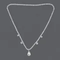 Catena frontale bohémien vintage in argento decorata con pendenti in cristallo a goccia - Catena Per La Fronte Di Lusso In Argento Modello Hs-j6610s Da Indossare Tutti I Giorni.