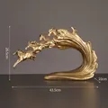 Luxury golden resin galloping horse sculpture for office desk or home living room decoration - Galloping Horses (7141A-01) / Gold