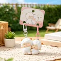 Adorable magnetic sheep resin keychain pair in cute cartoon style for bags - Hugging Lamb (Magnetic Resin 2 Pcs Set) / SKU Price for One Pair
