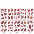 Lot de 10 tatouages temporaires de cicatrices et plaies d'horreur pour Halloween - Série Q / Lot de 10 feuilles
