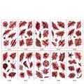 Lot de 10 planches de tatouages temporaires d'Halloween avec cicatrices sanglantes - Série K / Lot de 10 feuilles