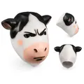 Funny realistic black and white cow latex mask for Halloween animal cosplay costume - Simulated Cow