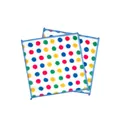 Paño de limpieza de carbón de bambú con patrón de lunares de colores, set de 2 piezas - Dot lock edge 25*25 type #c1qme#
