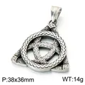 Vintage Nordic Celtic Triquetra stainless steel pendant for men, 38x36mm, 14g - Pendant Only (Without Chain) (KP118528-LU) / 38x36mm