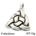 Vintage Nordic Celtic Triquetra Knot Stainless Steel Pendant Necklace for Men Women - Pendant Only (Without Chain) (KP118659-LU) / 40x33mm