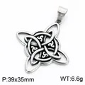 Vintage Nordic stainless steel Celtic knot pendant necklace in antique silver finish - Pendant Only (Without Chain) (KP118681-LU)