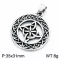 Vintage Celtic knot stainless steel pendant necklace accessory, size 35x31mm, weight 8g - Pendant Only (Without Chain) (KP118901-LU)