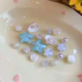 Mixed pack of pearl and shell shoe charms for Crocs with stars and hearts for DIY - Sweet Star Shell DIY Accessories / White, Blue
