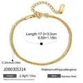 Vista detallada de dimensiones y especificaciones para pulsera de acero inoxidable oro 18K - Cadena de Eslabones Redondos Texturizados (JDB0305314) / Dorado