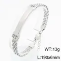 Minimalistische roestvrijstalen mesh ID armband met gepolijste afwerking voor heren en dames - Glanzend Zilver (KB213305-KFC)
