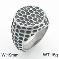 Vintage punk stijl roestvrijstalen ring voor heren met gehamerde meteoriet textuur - Vintage Staal Zilver