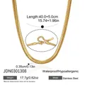 18K gold plated stainless steel flat snake chain necklace with technical details - Flat Snake Chain (JDN0301308)