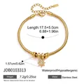18K gold plated stainless steel snake chain bracelet with sparkling star zircon charm - Star Pendant Bracelet (JDB0103313)