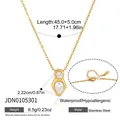 Dimensioni e specifiche dettagliate di questa collana in acciaio inossidabile dorato con zirconi - Stile Verticale Tondo e Pera (JDN0105301) / Oro