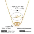Vista dettagliata della collana in acciaio inossidabile con triangoli in zircone - Stile Triangolo Fianco a Fianco (JDN0105302) / Oro