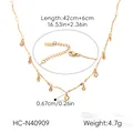 Detailansicht der 18K vergoldeten Titanstahl-Halskette mit funkelnden Kristallen - Runde Strass Halskette (HC-N40909) / Gold
