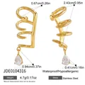 Detailed product specifications for golden multi-layer nail ear cuff with zircon drop stone - Spiral Multi-Layer Nail Ear Clip (JDE0104316) / Gold