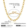 Detailansicht einer goldenen Gliederkette aus Edelstahl mit Größen- und Gewichtsangaben. - Dicke Kette (JDN0105321) / 41.0+5.0cm / Gold