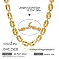 Hochwertige goldfarbene grobe rechteckige Edelstahl-Gliederkette Halskette 42+5cm - Rechteckige Boxkette (JDN0105322) / 42.0+5.0cm / Gold