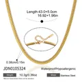 Goldfarbene flache Halskette aus Edelstahl mit Fischschuppenmuster und Verlängerung - Fischschuppen Flachkette (JDN0105324)