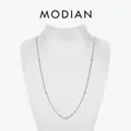 Elegante minimalistische S925 Sterling Silber Halskette mit Perlen für Damen Mode - Perlenbesetzte Einfache Kette (RHN2244) / Silber