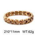 Punk style gold plated stainless steel dragon bone chain bracelet for men, retro design - Keel Chain (KB104622-K) / 19cm / Gold