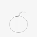 Minimalist S925 sterling silver fine chain bracelet decorated with small polished beads. - Ultra-Fine Bead Chain (RHB2232)