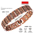 Bracciale magnetico in lega di zinco bronzo antico, larghezza 1,5 cm, croce - Stile Motivo a Croce Retrò (Modello Tredici) / Rame Rosso Antico