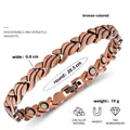 Bracciale magnetico color bronzo con maglie intrecciate, larghezza 0,8 cm e lungo 20,5 cm - Stile a Maglie Attorcigliate (Modello Due) / Rame Rosso Antico