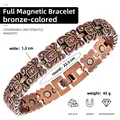 Bracciale magnetico in rame antico con motivo a croce in lega di zinco - Stile Decorativo con Croce (Modello Cinque) / Rame Rosso Antico