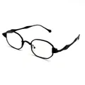 Vintage black geometric frame sunglasses with retro unisex design and UV protection - Black Frame Clear Lens