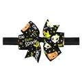 Παιδική κορδέλα μαλλιών Halloween με μεγάλο φιόγκο από κορδέλα γκρο και φαντάσματα - Στυλ Φάντασμα & Σκελετός (1) / 1 Τεμάχιο / Μαύρο