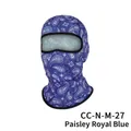 Outdoor cycling balaclava face mask with blue paisley pattern for sun and wind protection - One Size / Paisley Royal Blue