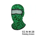 Green paisley outdoor cycling balaclava face mask windproof sport headgear for sun protection - One Size / Paisley Green