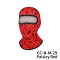 Red paisley pattern cycling balaclava mask for windproof outdoor sports headgear - One Size / Paisley Red