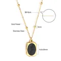 Collana vintage in acciaio inossidabile placcato oro con pendente rosa elegante - Stile Pendente Rosa Vintage Nero e Oro (NE29720BG)