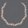 Elegante diadema de novia con hojas doradas, perlas y pedrería brillante para boda - Diadema Floral Versátil De Estilo Bosque En Color Dorado