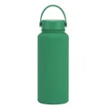 Large capacity 1L insulated sports water bottle in matte green for outdoor hydration - Seaweed Green