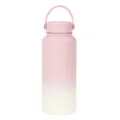 Premium 1L insulated stainless steel water bottle with pink and cream gradient finish - Light Pink Gradient
