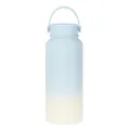 1L stainless steel sports water bottle with light blue and white gradient finish - Ice Blue Gradient