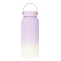 Large capacity 1L lavender gradient stainless steel insulated sports water bottle with handle - Light Purple Gradient