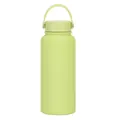 Large 1L capacity lime green stainless steel insulated sports water bottle with handle - Lemon Green / 1L