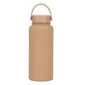 1L insulated stainless steel sports water bottle with portable handle in tan matte finish - Desert / 1L