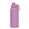 Large capacity 1L purple insulated stainless steel sports water bottle with screw cap handle - Lotus Purple-Sports / 1L