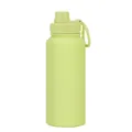 Large 1L insulated stainless steel sports water bottle in matte lime green finish. - Lemon Green-Sports / 1L