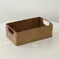 Handgewebter rechteckiger Aufbewahrungskorb aus Seegras mit Maßen von 10x20x30 cm - Aufbewahrungsbox Klein
