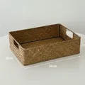 Vintage handwoven seagrass storage basket with side handles, dimensions 36x26x10cm - Storage Box Large